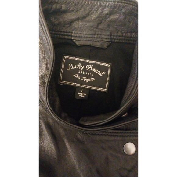 Lucky Brand Edgy Women’s Black Zip Up Moto Jacket Size Large Style 7W30594C170 - Picture 8 of 13